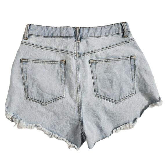 Wild Fable Women's Shorts Size 4 High-Rise Frayed Raw Hem Jean Denim Light Wash - Picture 2 of 7